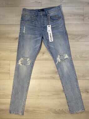 Purple Brand P002 Light Indigo Blowout Jeans - Size 32